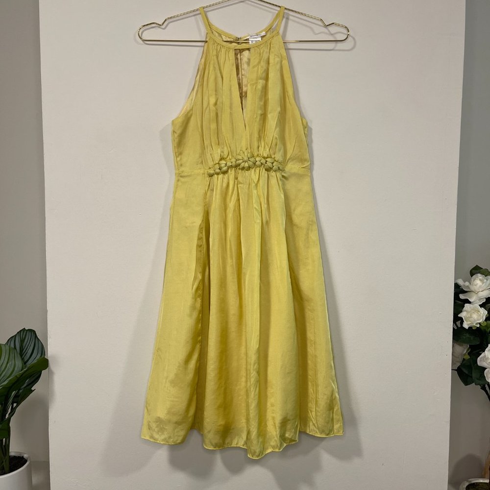ESLEY A-Line Yellow Satin Dress
